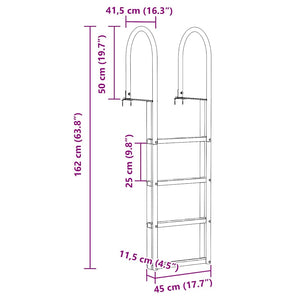 4-Stufen Dockleiter aus Aluminium