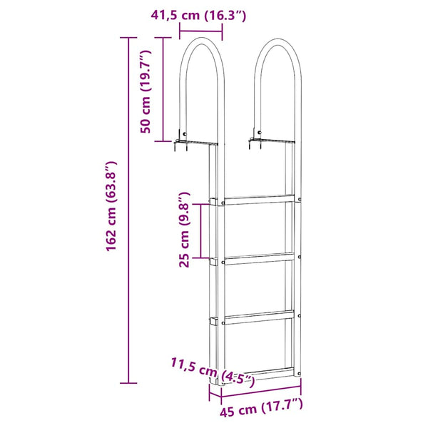 4-Stufen Dockleiter aus Aluminium