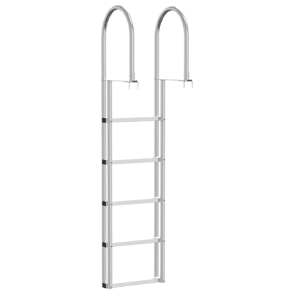 5-Stufen Dockleiter Aluminium Silber