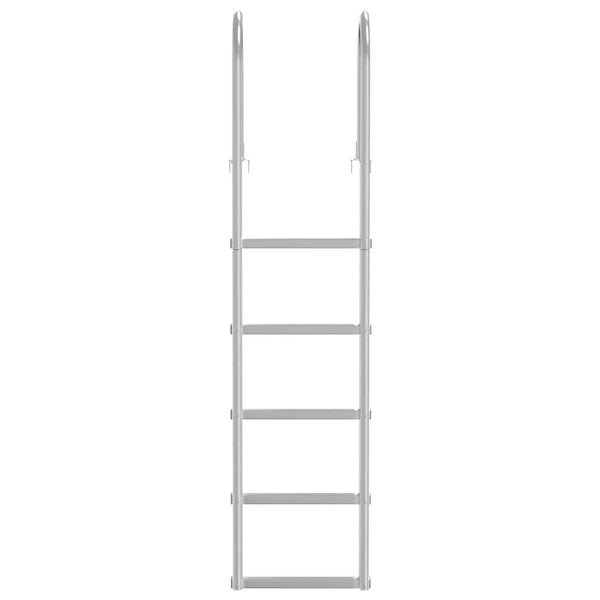 5-Stufen Dockleiter Aluminium Silber