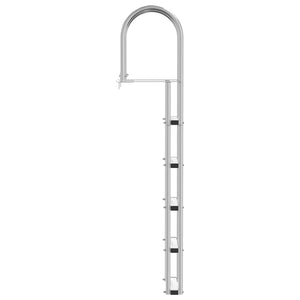 5-Stufen Dockleiter Aluminium Silber