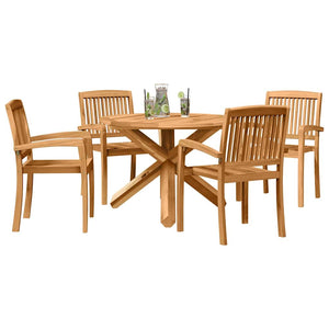 Garten Essgruppe Akazie Massivholz 5-teilig