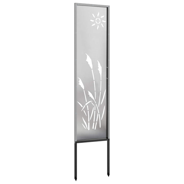 Silberne Garten-Sichtschutzwand 32x140cm