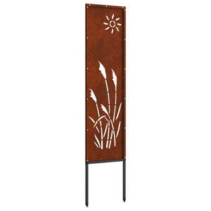 Rostige Garten-Sichtschutzwand 32x140cm