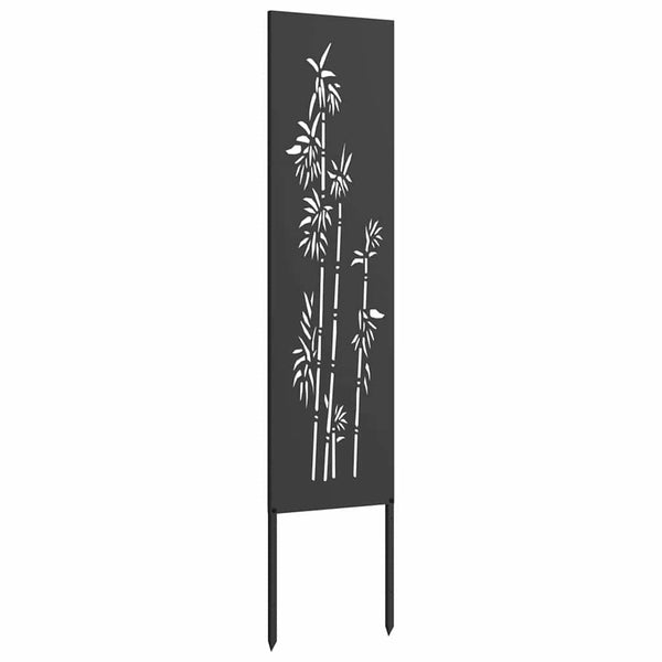 Garten Sichtschutz Leinwand Floral Schwarz 32x140cm