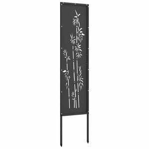 Garten Sichtschutz Leinwand Floral Schwarz 32x140cm