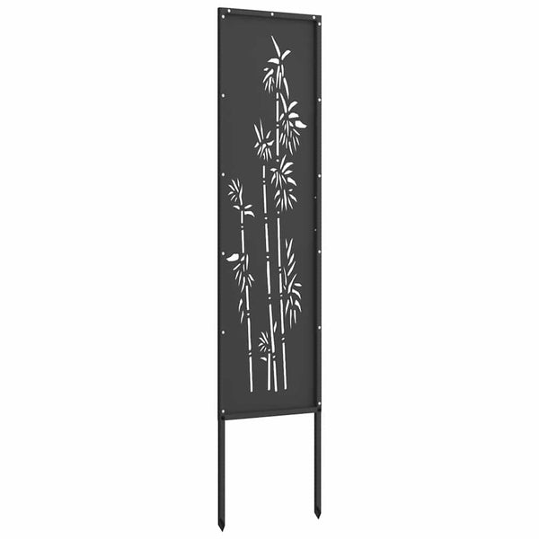 Garten Sichtschutz Leinwand Floral Schwarz 32x140cm