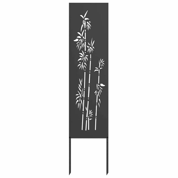 Garten Sichtschutz Leinwand Floral Schwarz 32x140cm