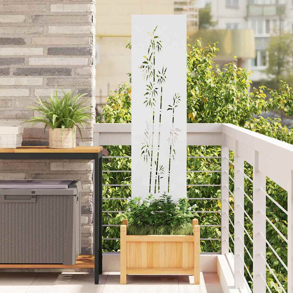 Garten Sichtschutz Floral Weiß 32x140cm
