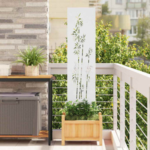 Garten Sichtschutz Floral Weiß 32x140cm