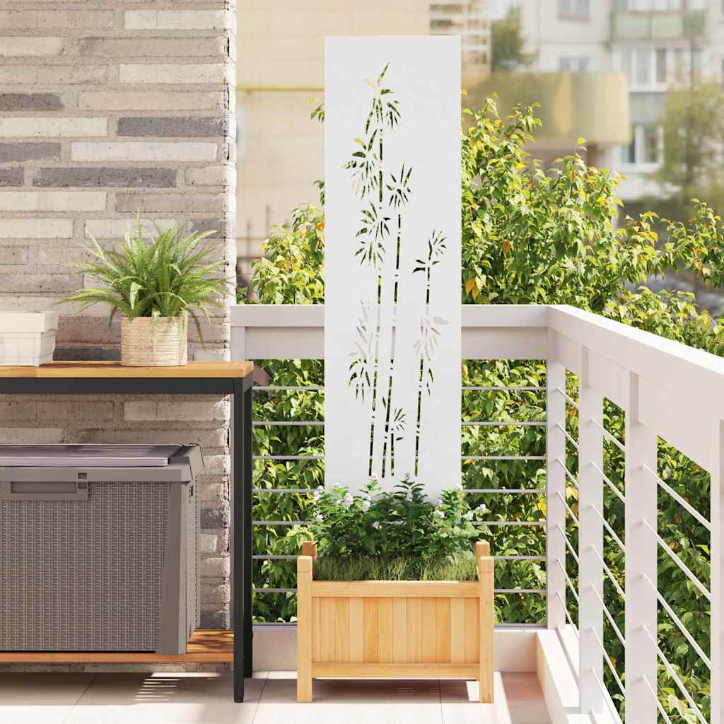 Garten Sichtschutz Floral Weiß 32x140cm