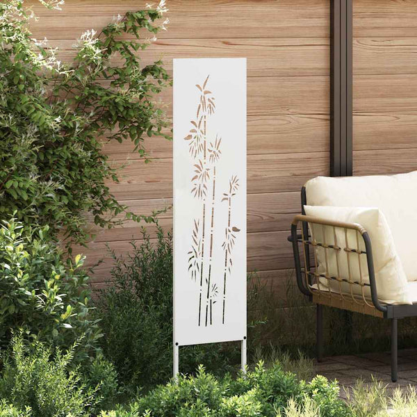 Garten Sichtschutz Floral Weiß 32x140cm