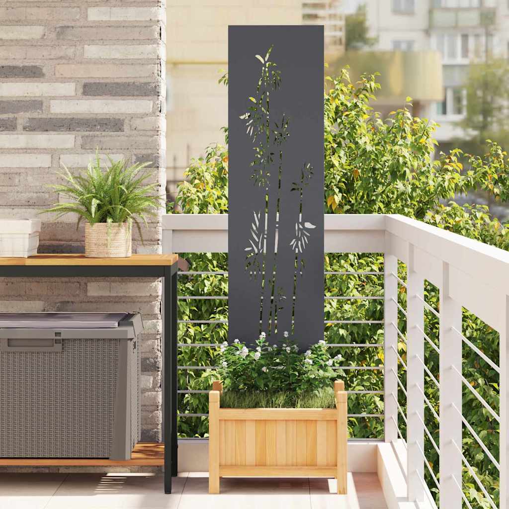 Garten Sichtschutz Floral Anthrazit 32x140cm