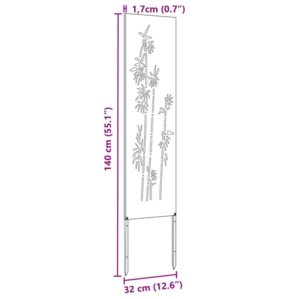 Garten Sichtschutz Floral Olivgrün 32x140cm