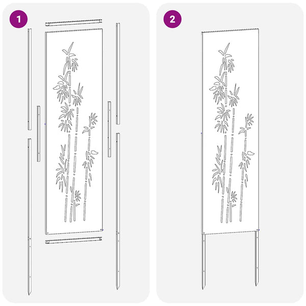 Garten Sichtschutz Floral Silber 32x140cm