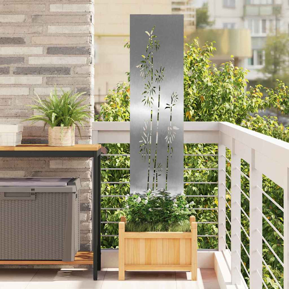 Garten Sichtschutz Floral Silber 32x140cm