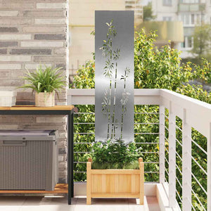 Garten Sichtschutz Floral Silber 32x140cm