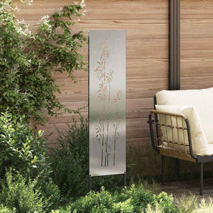 Garten Sichtschutz Floral Silber 32x140cm