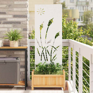 Garten Sichtschutz Leinwand Weiß 50x140cm