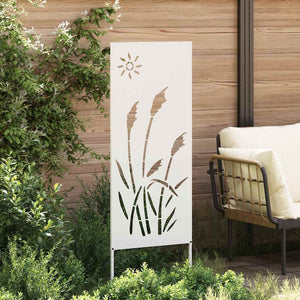 Garten Sichtschutz Leinwand Weiß 50x140cm