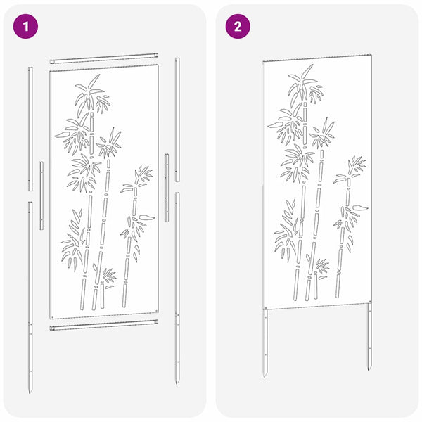 Garten Sichtschutz Leinwand Floral Schwarz 50x140 cm
