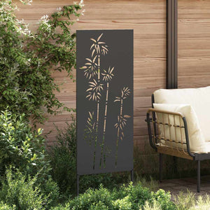 Garten Sichtschutz Leinwand Floral Schwarz 50x140 cm