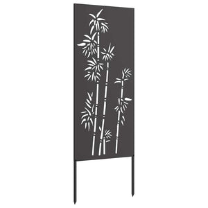Garten Sichtschutz Leinwand Floral Schwarz 50x140 cm