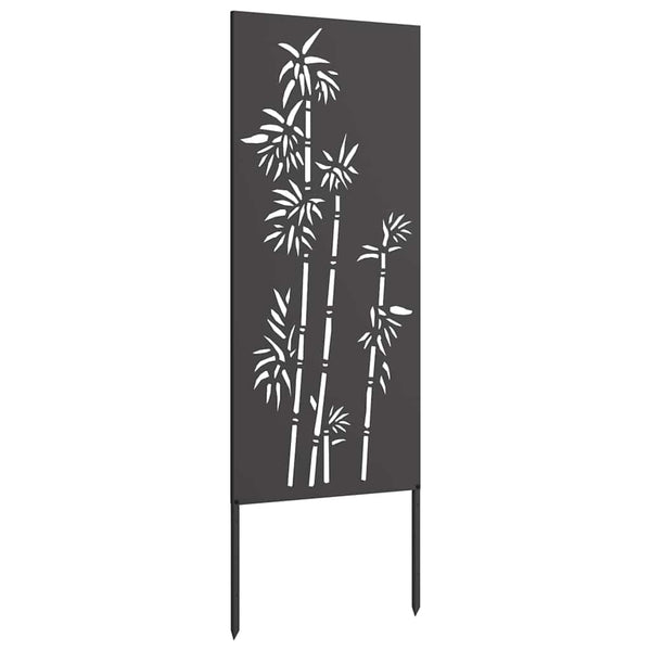 Garten Sichtschutz Leinwand Floral Schwarz 50x140 cm