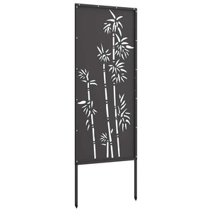 Garten Sichtschutz Leinwand Floral Schwarz 50x140 cm