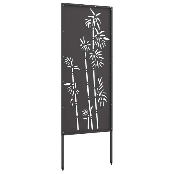 Garten Sichtschutz Leinwand Floral Schwarz 50x140 cm