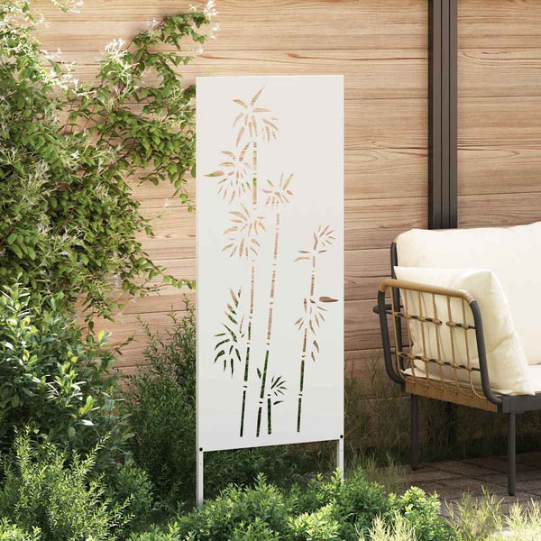 Garten Sichtschutz Leinwand Floral Weiß 50x140cm