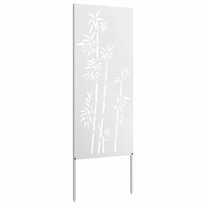 Garten Sichtschutz Leinwand Floral Weiß 50x140cm