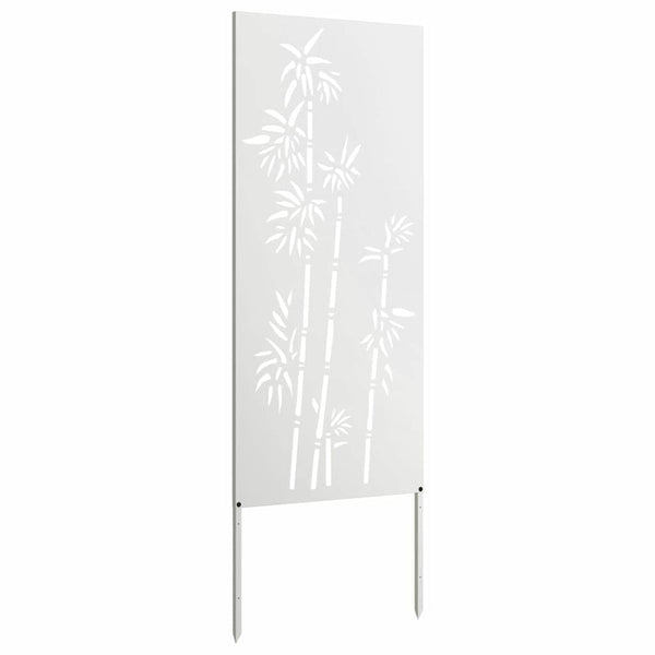 Garten Sichtschutz Leinwand Floral Weiß 50x140cm