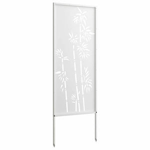 Garten Sichtschutz Leinwand Floral Weiß 50x140cm