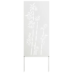 Garten Sichtschutz Leinwand Floral Weiß 50x140cm