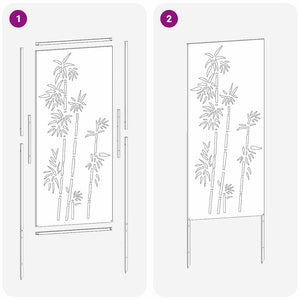 Anthrazit Garten Sichtschutz Floral 50x140cm