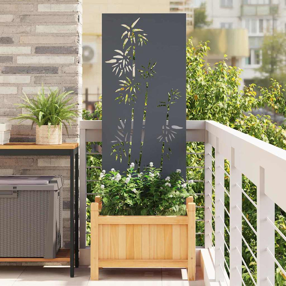 Anthrazit Garten Sichtschutz Floral 50x140cm