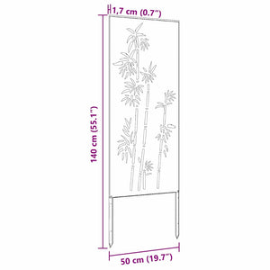 Anthrazit Garten Sichtschutz Floral 50x140cm