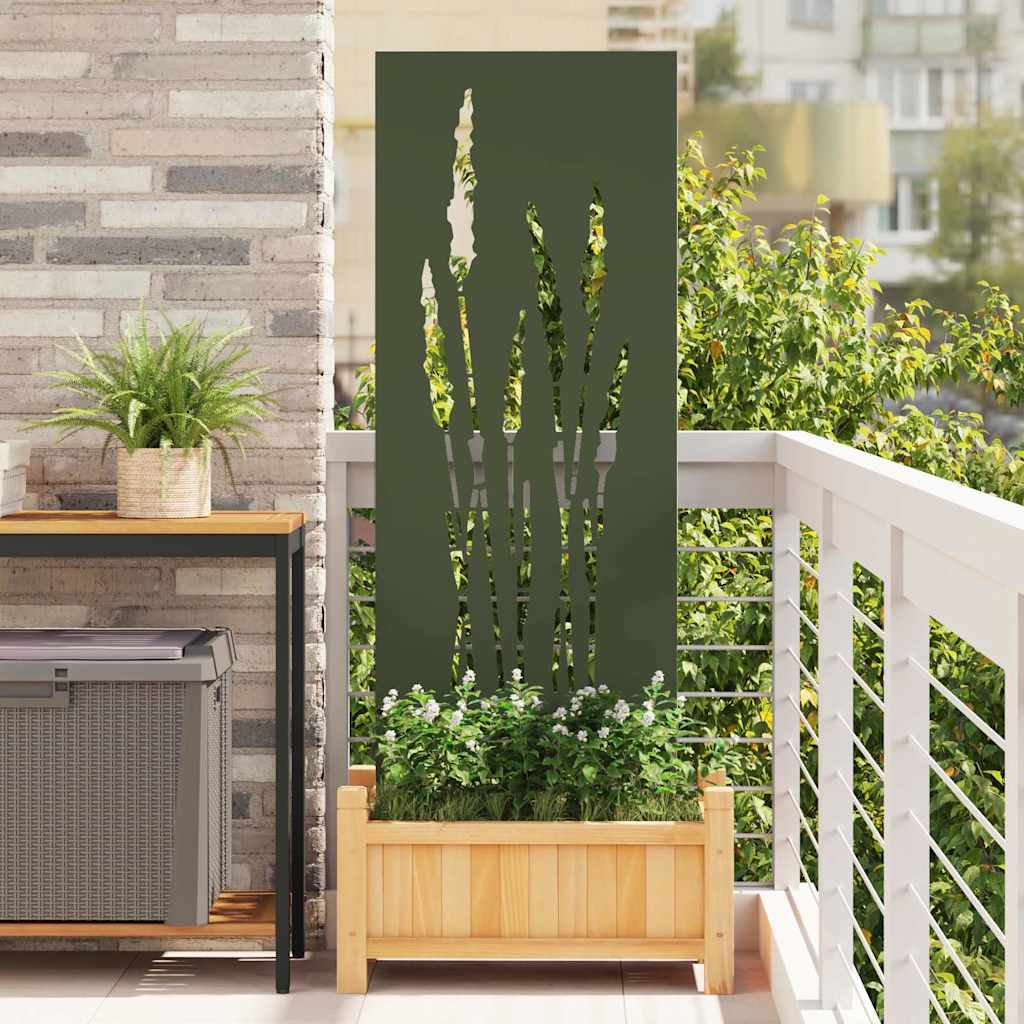Garten Sichtschutz Leinwand Floral Olivgrün 50x140cm