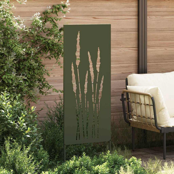 Garten Sichtschutz Leinwand Floral Olivgrün 50x140cm