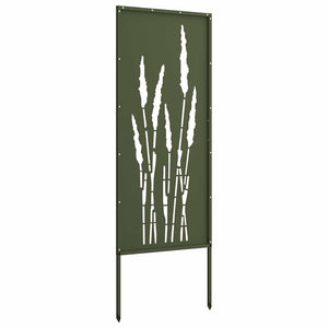 Garten Sichtschutz Leinwand Floral Olivgrün 50x140cm