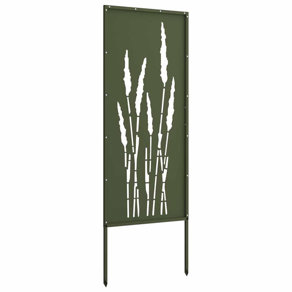 Garten Sichtschutz Leinwand Floral Olivgrün 50x140cm