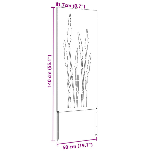 Garten Sichtschutz Leinwand Floral Olivgrün 50x140cm