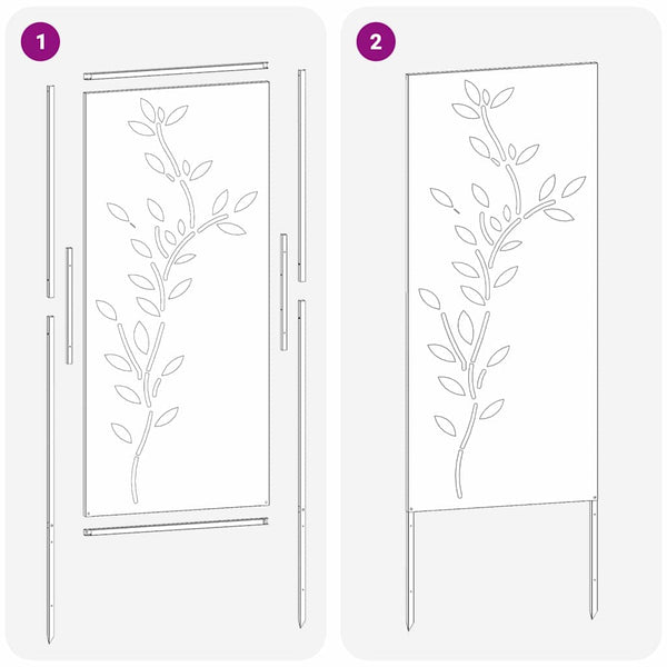 Garten Sichtschutz Floral Silber 50x140cm