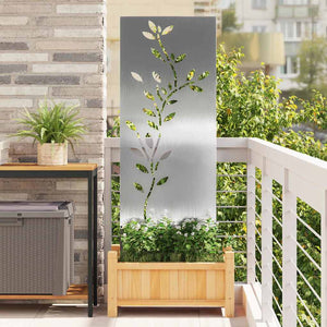 Garten Sichtschutz Floral Silber 50x140cm