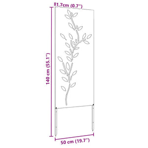 Garten Sichtschutz Floral Silber 50x140cm