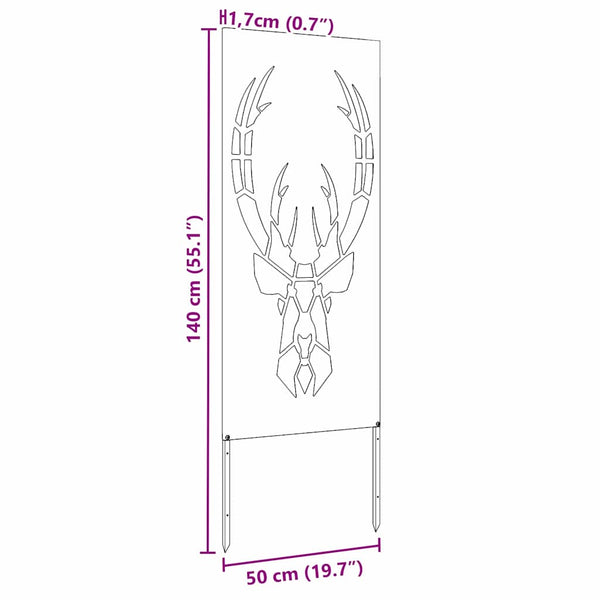 Garten Sichtschutz Leinwand Tiermuster Anthrazit 50x140cm