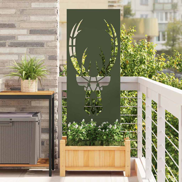 Garten Sichtschutz Leinwand Tiermuster Olivgrün 50x140