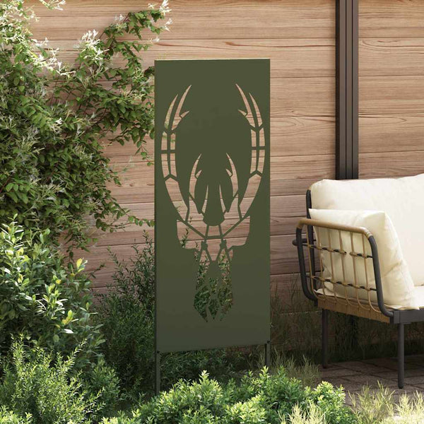 Garten Sichtschutz Leinwand Tiermuster Olivgrün 50x140