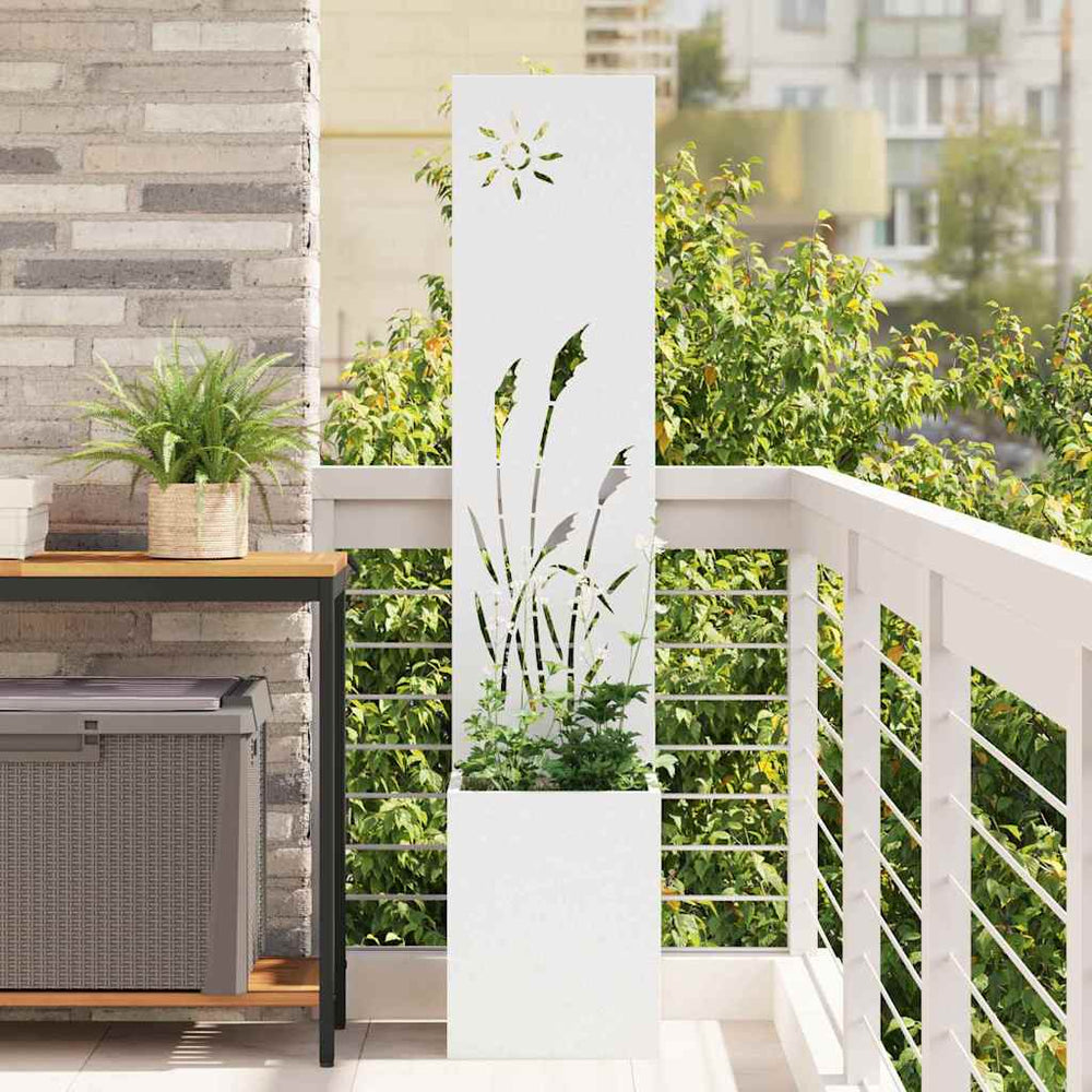 Garten Sichtschutz Leinwand Weiß 32x150cm